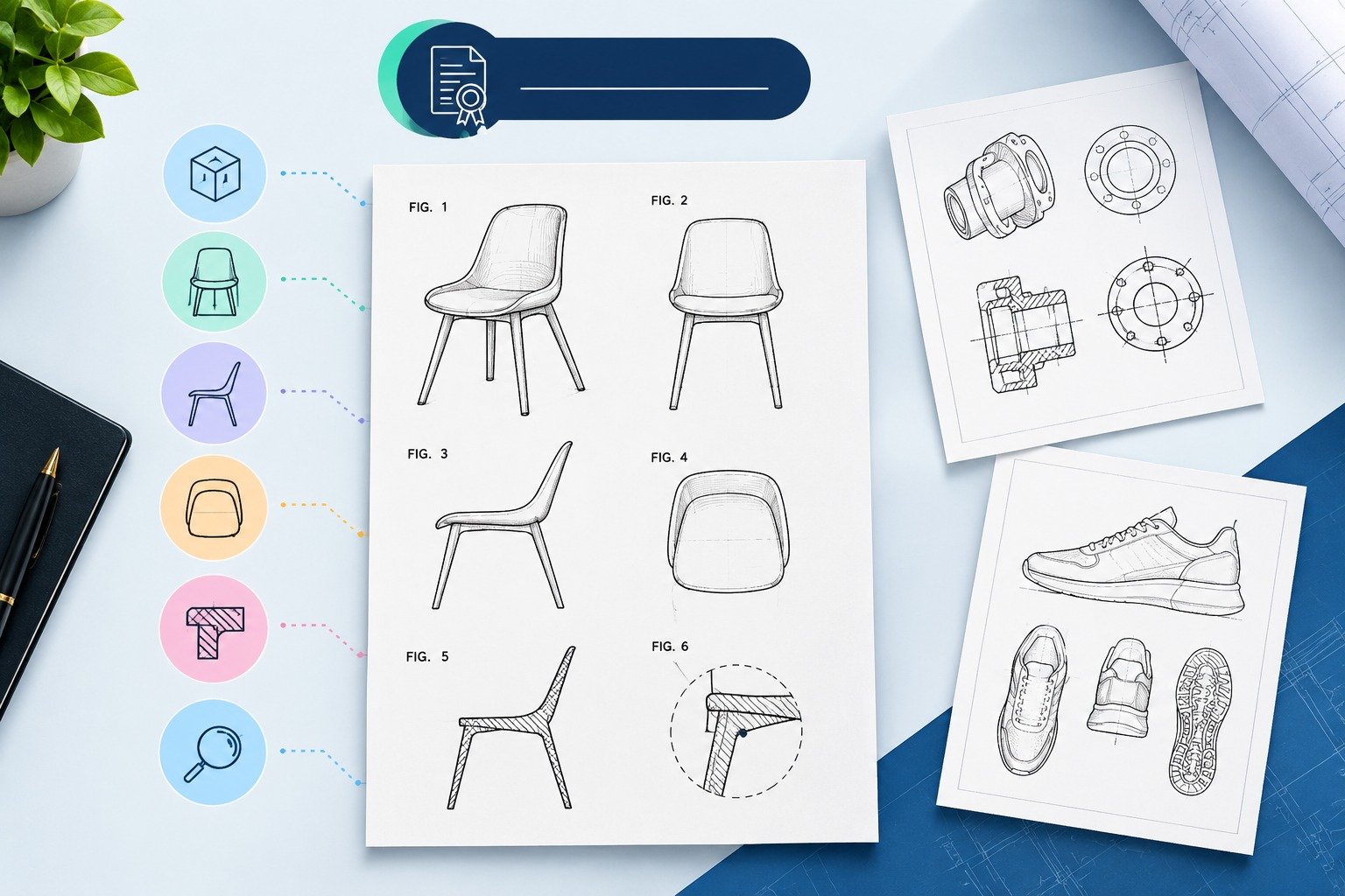 Patent drawing examples with multiple views
